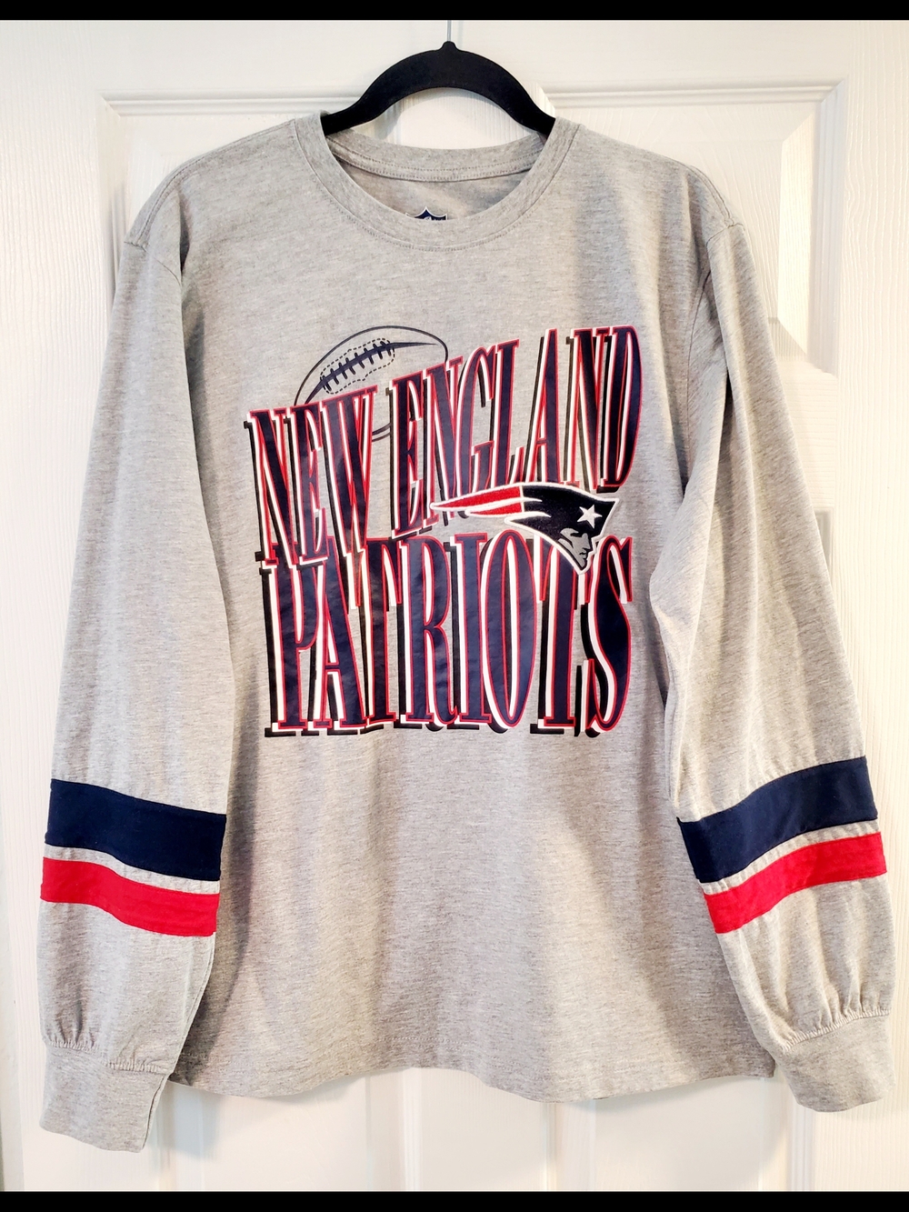 New England Patriots NFL Gray Long-Sleeve Tee XL - Picture 2 of 9